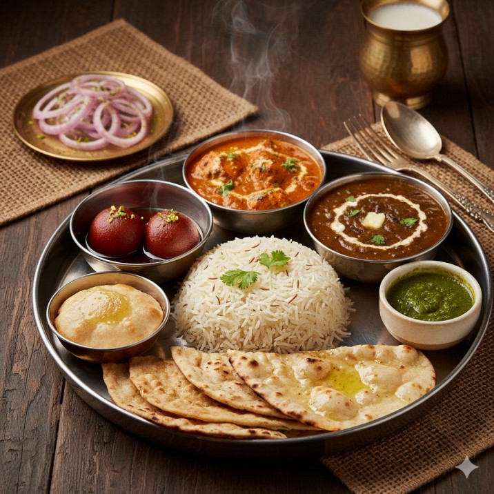 Indian Deluxe Non Veg Thali Meal